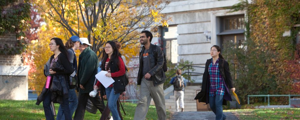 Students outside Caldwell Hall