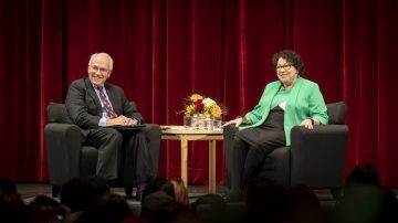 Sonia Sotomayor at fireside chat in Bailey Hall