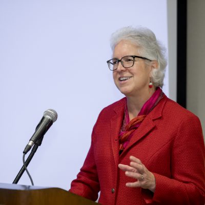 Dean Barbara A. Knuth gives keynote speech.
