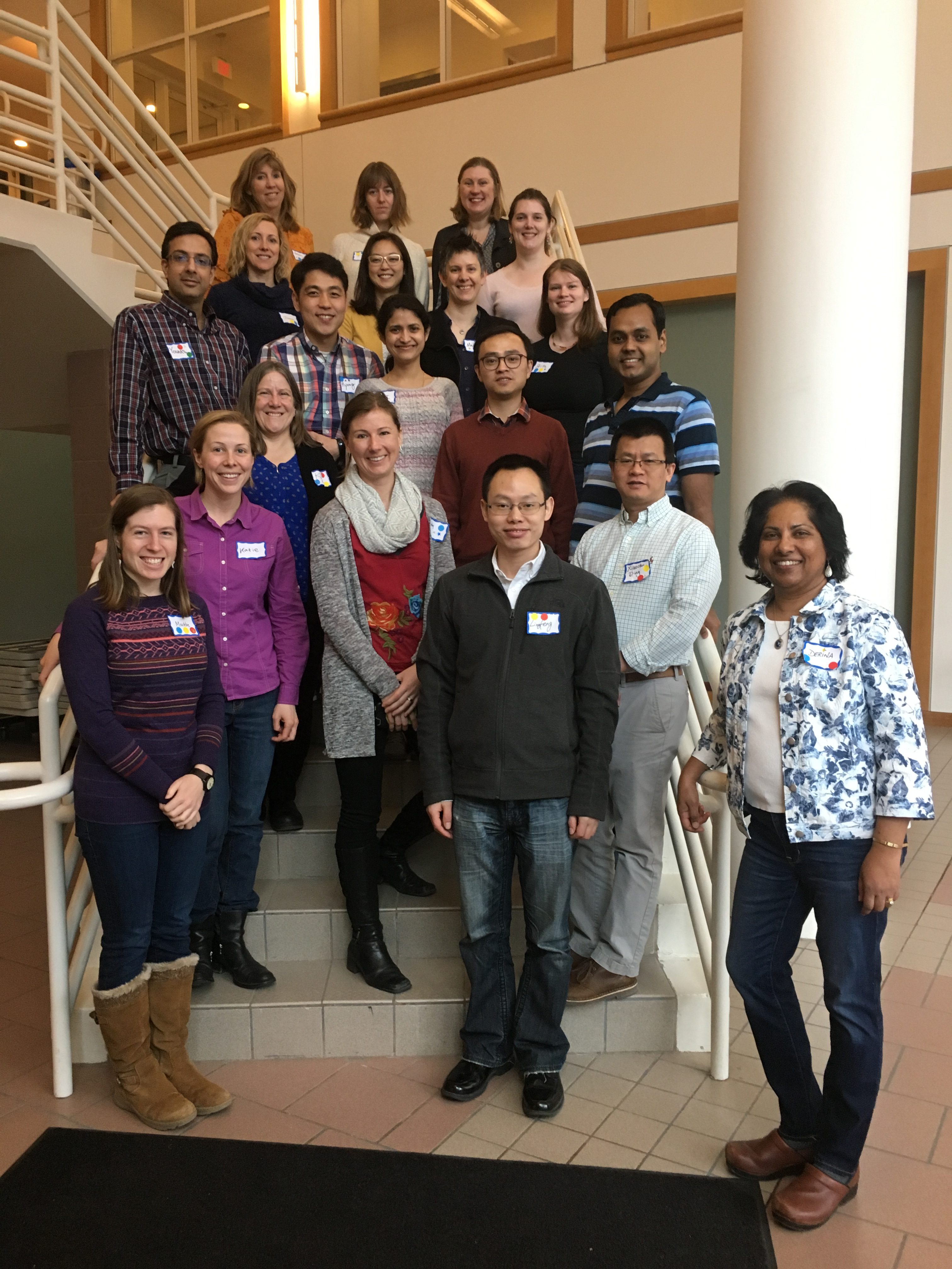 Participants in the 2018 Inclusive Teaching Institute on a staircase