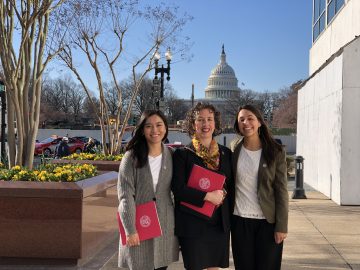Palina Gurung, Sarah Brown, and Mary McKean on Advocacy Day