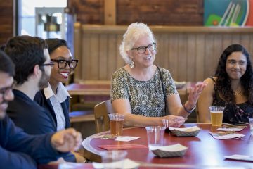 Dean Barbara A. Knuth with GPSA members at Big Red Barn