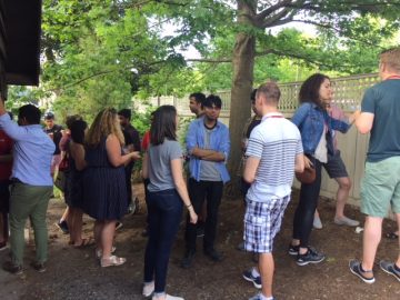 Graduate students at Reunion Weekend TGIF