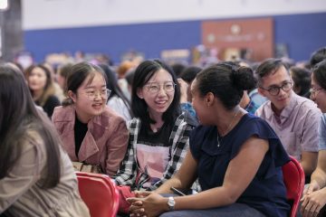 Three incoming students at Orientation 2019