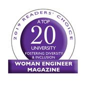 Woman Engineer Magazine Top 20 University seal