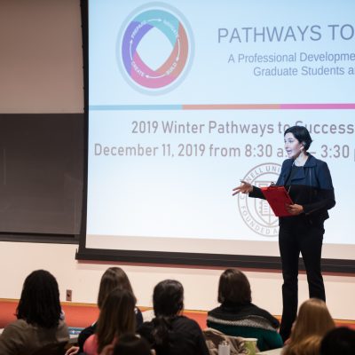 Eliza VanCort presents a workshop at the Winter 2019 Pathways to Success Symposium