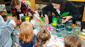 Cornell graduate students put on a demonstration for kids