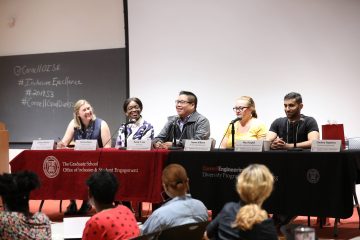 Colleen McLinn leads a student panel at the 2019 Summer Success Symposium