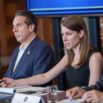 Melissa DeRosa with Governor Andrew Cuomo