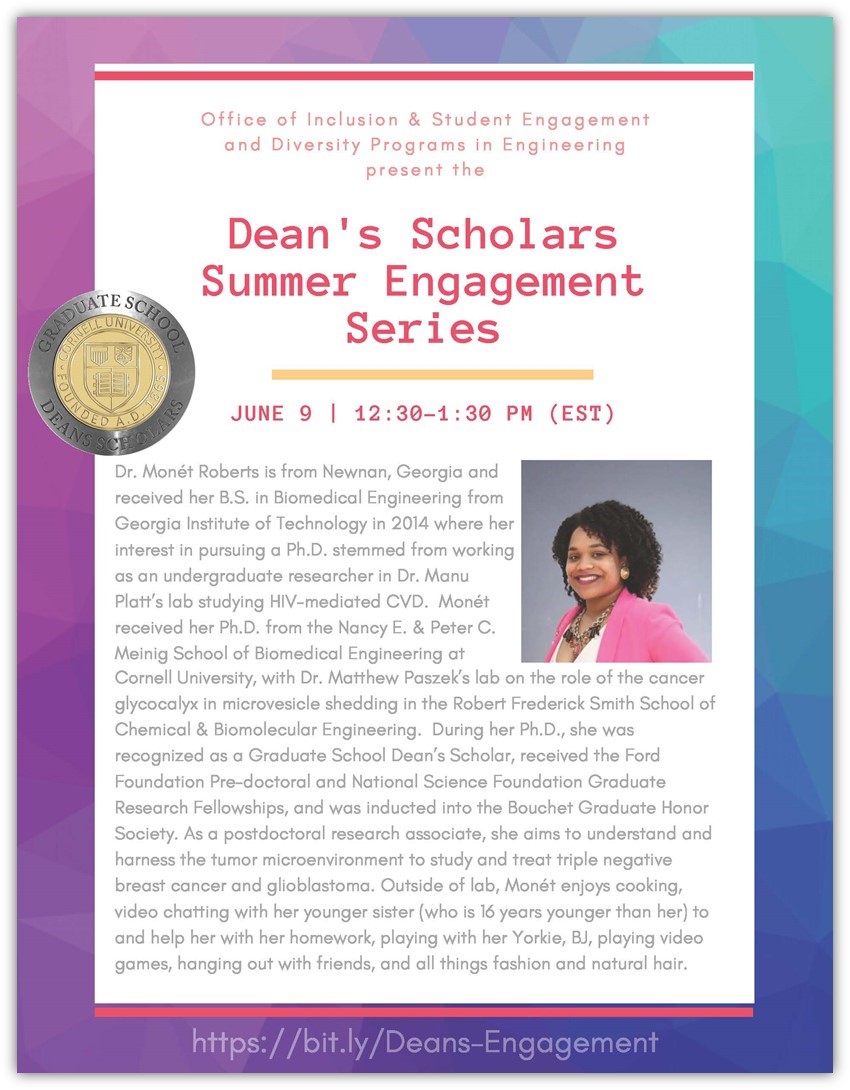 Dean's Scholar Summer Engagement Flyer