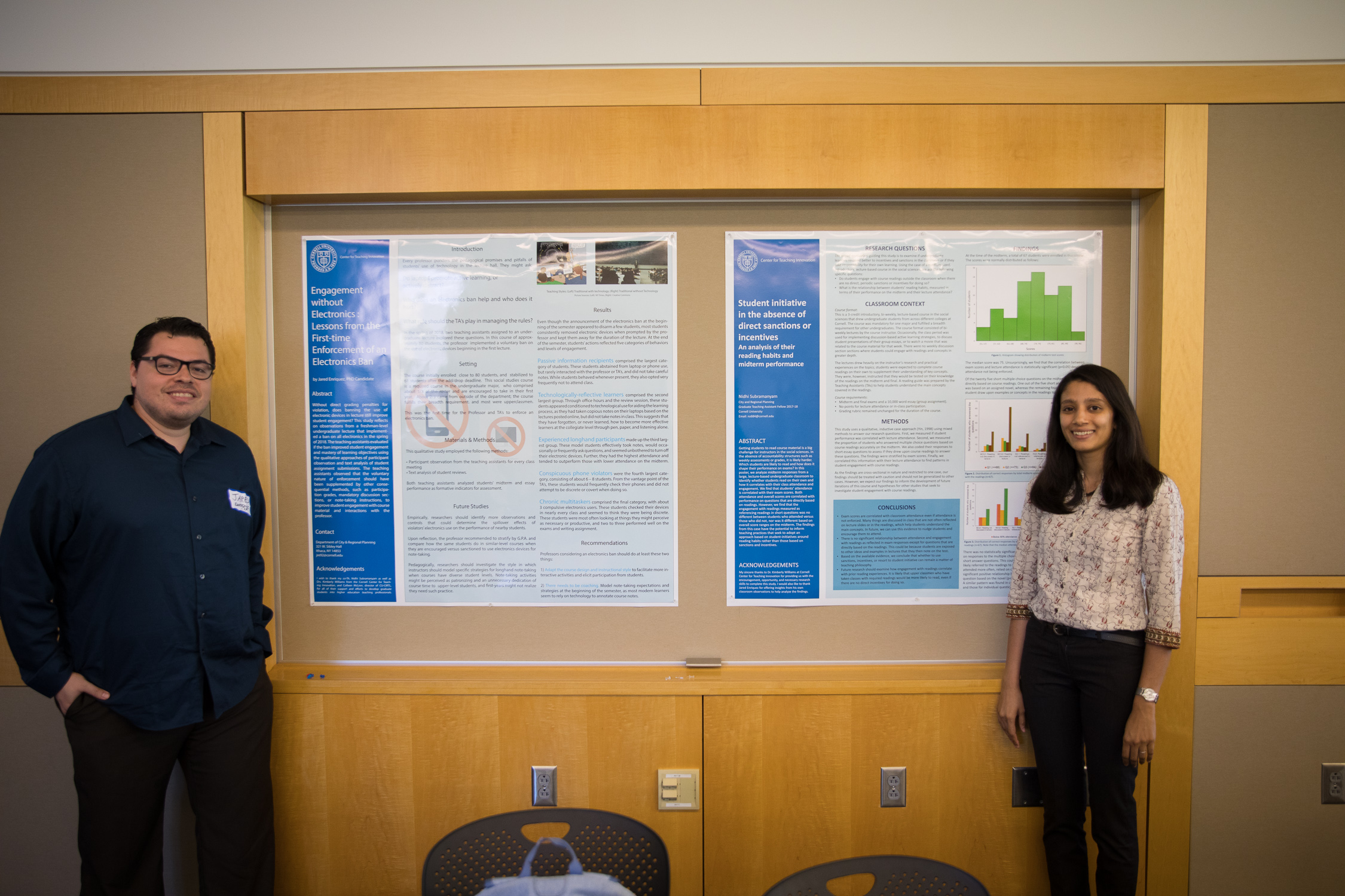 Jared Enriquez and Nidhi Subramanyam present research on teaching in 2018