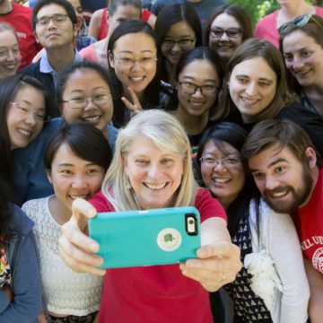 Jan Allen with graduate students who participated in a Writing Boot Camp