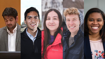 Doctoral candidates Christopher Berardino, Houston Claure, Irma Fernandez, Robert Swanda, and Tibra Wheeler