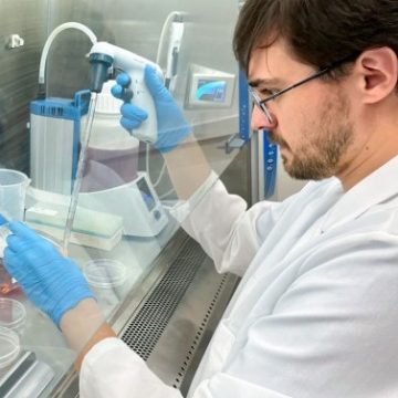 Julius Judd conducting research in a lab