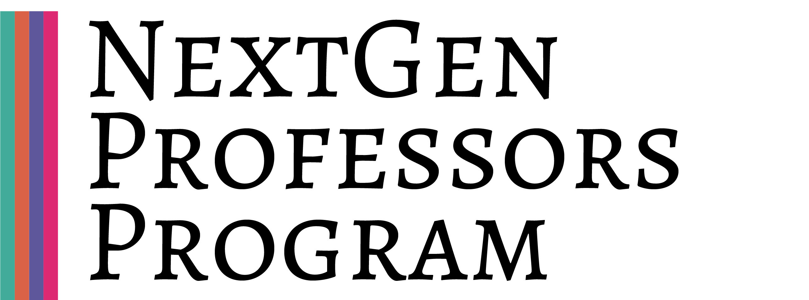 NextGen Professors Program Advancing Diversity in the Academy logo with four brightly colored lines