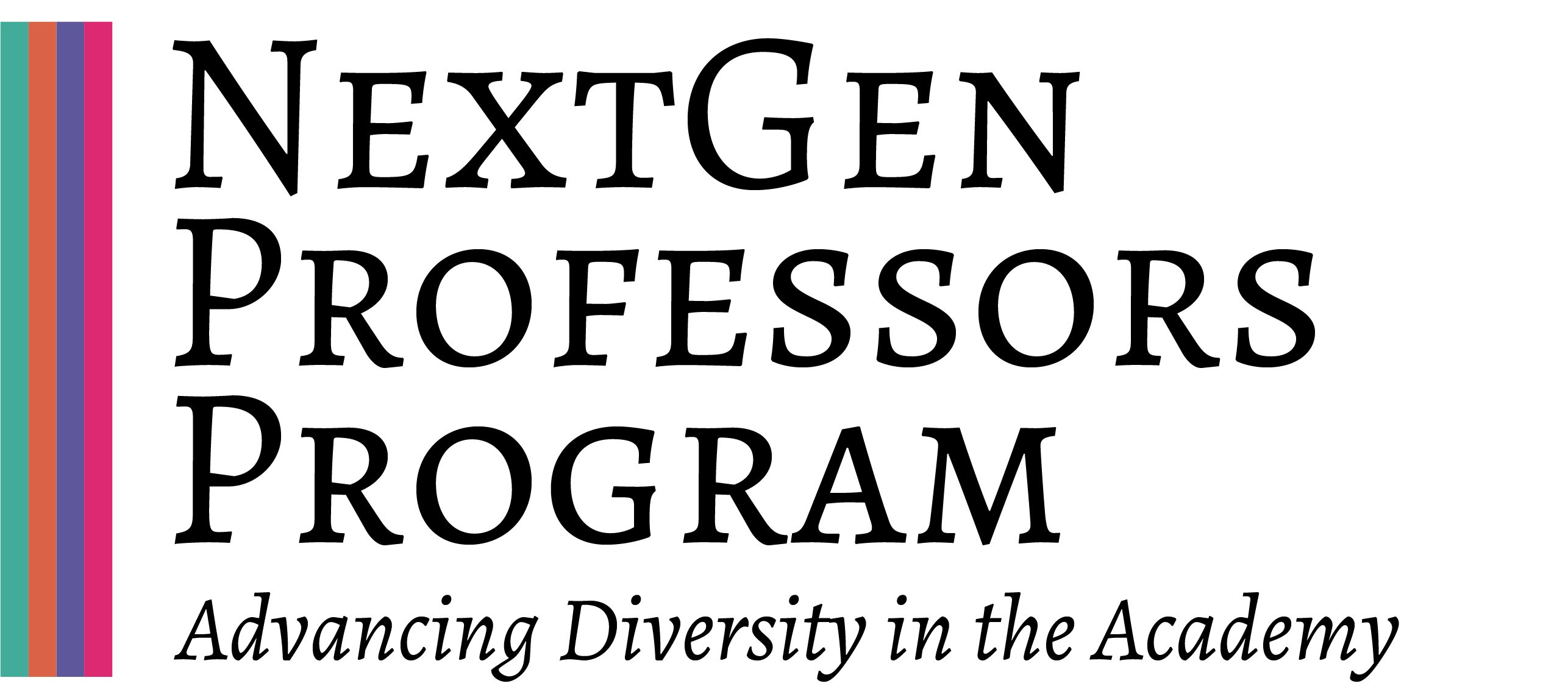 NextGen Professors Program Advancing Diversity in the Academy logo with four brightly colored lines