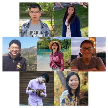 2022 Wu Scholars: Shiping Cao, Yue Deng, Zihan Hu, Hui Ji, Yubo Su, Yongjian Tang, and Hui Zhou. Not pictured: Shan-Chi Hsieh.