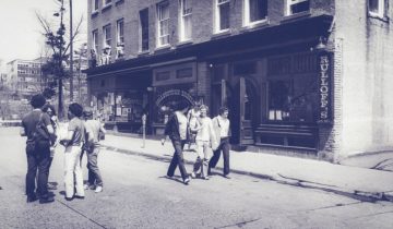 College Avenue's now-demolished Chacona Block circa 1980.