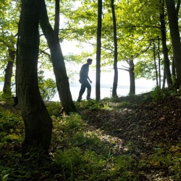 Andy Zepp walks in a preserved area