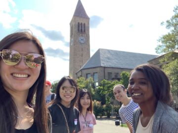MAC Mentoring participants in front of McGraw Tower