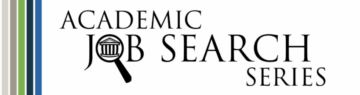 Academic Job Search Series logo with a magnifying glass over a building