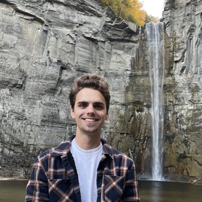 Daniel Molitor in front of Taughannock Falls