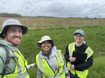 Tim Boycott, doctoral student Trifosa Simamora, and research technician Daniel Laddison