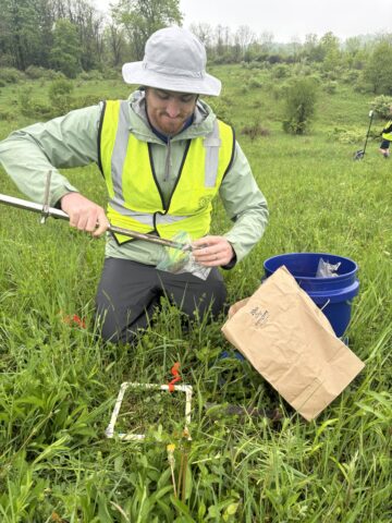 Tim Boycott takes a soil sample