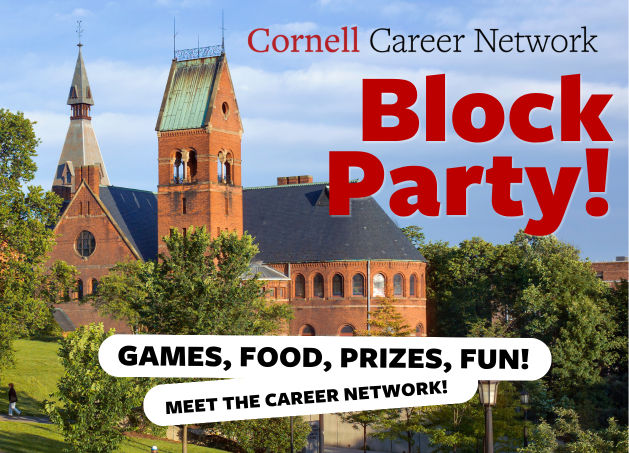 Flyer with image of Barnes Hall and large text reading Block Party!
