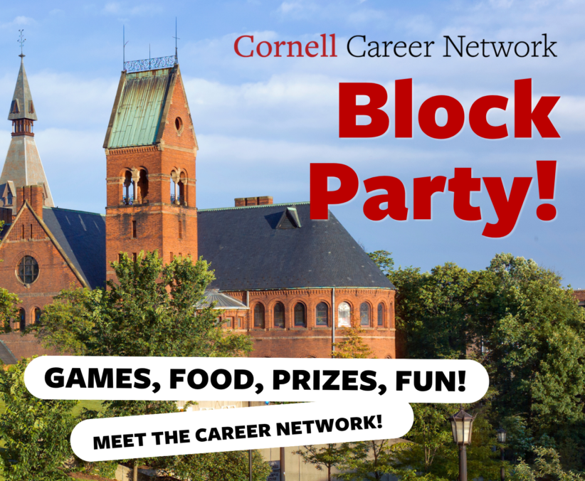 Flyer with image of Barnes Hall and large text reading Block Party!
