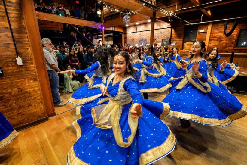 Dancers perform at a Diwali celebration